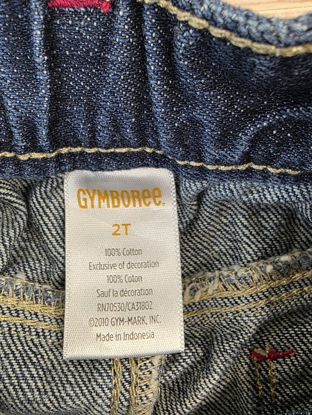 Girls 2T Gymboree Dark Blue Denim Skirt with Hippo Embroidery - Picture 4 of 4